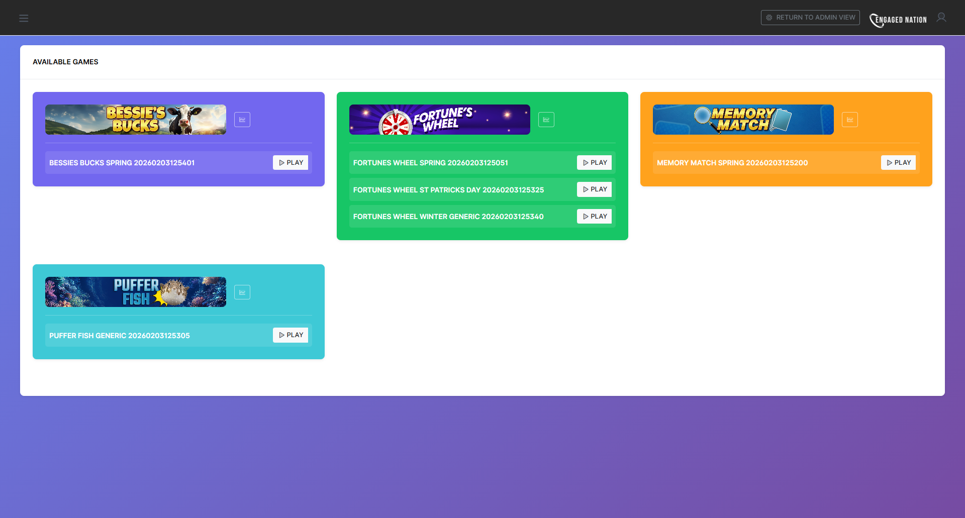 Multiple games view